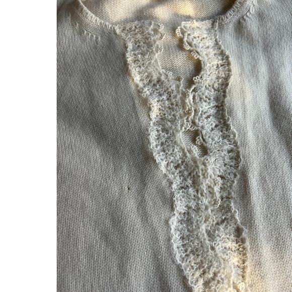 2006 Chanel Knit Cashmere Lace Cream Cardigan - Picture 7 of 15
